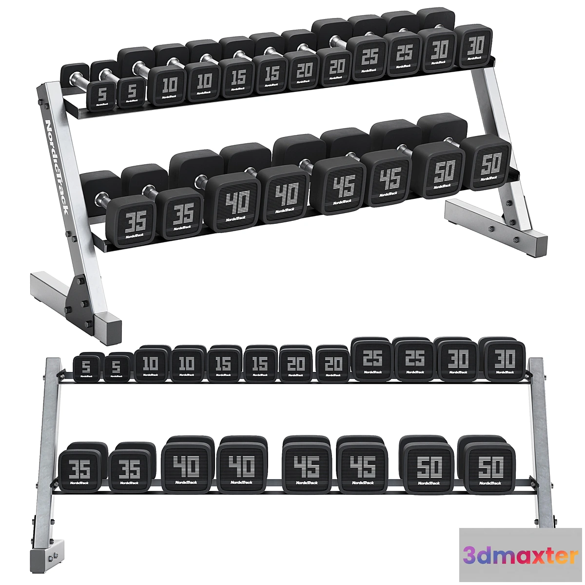 593898 - Premium Dumbbell Set and Dumbbell Rack