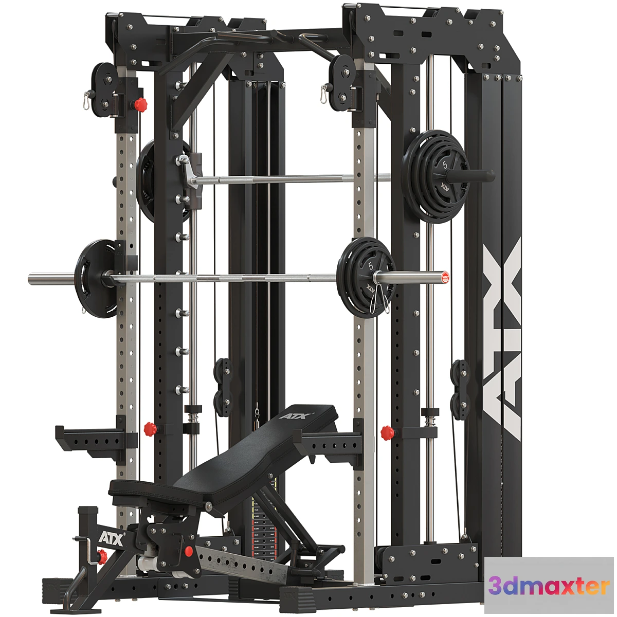 706314 - Home Gym ATX_Smith Cable Rack Weight Stack