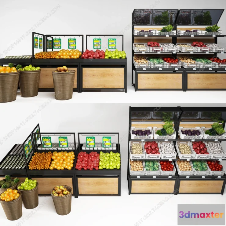 1138284 - Supermarket Shelf Cabinet - 3D Models - 0005