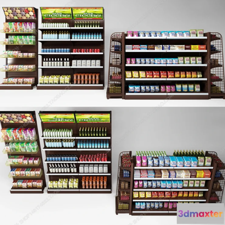1138286 - Supermarket Shelf Cabinet - 3D Models - 0006