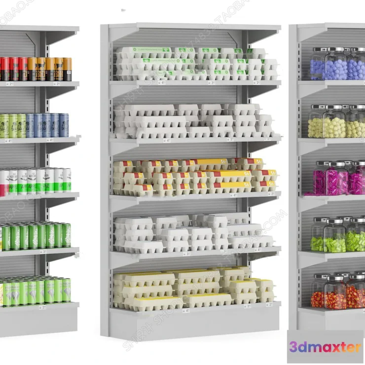 1138298 - Supermarket Shelf Cabinet - 3D Models - 0012