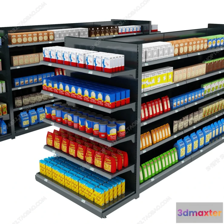 1138312 - Supermarket Shelf Cabinet - 3D Models - 0019