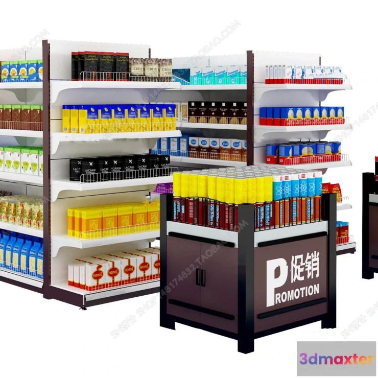 1138314 - Supermarket Shelf Cabinet - 3D Models - 0020