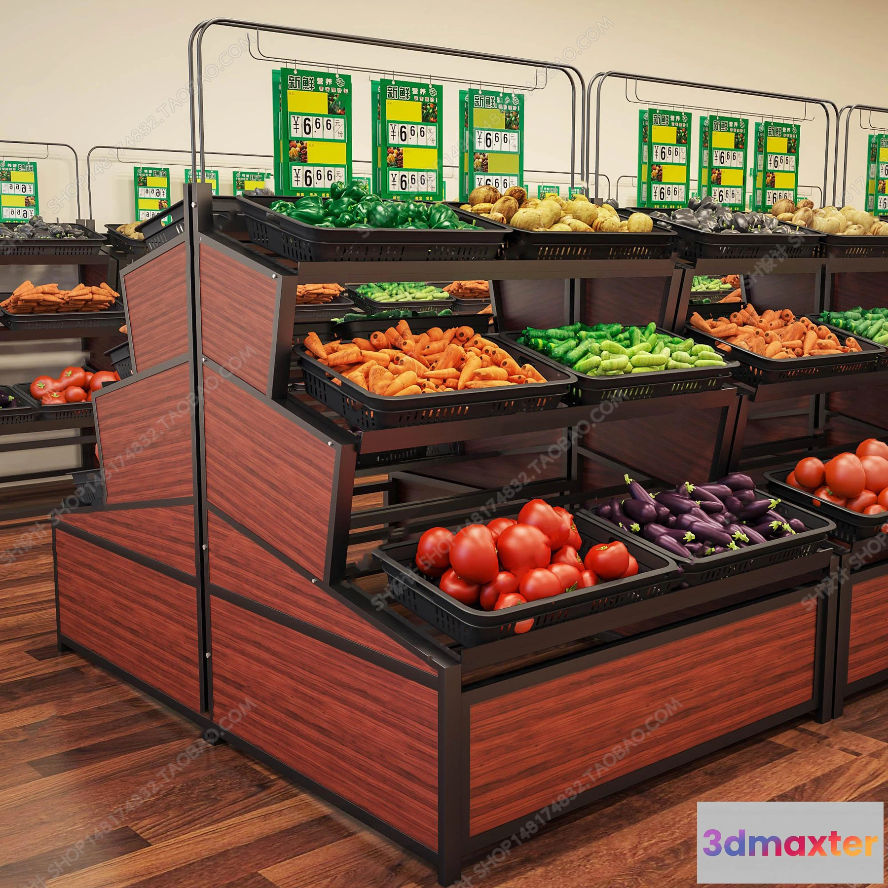 1138338 - Supermarket Shelf Cabinet - 3D Models - 0032