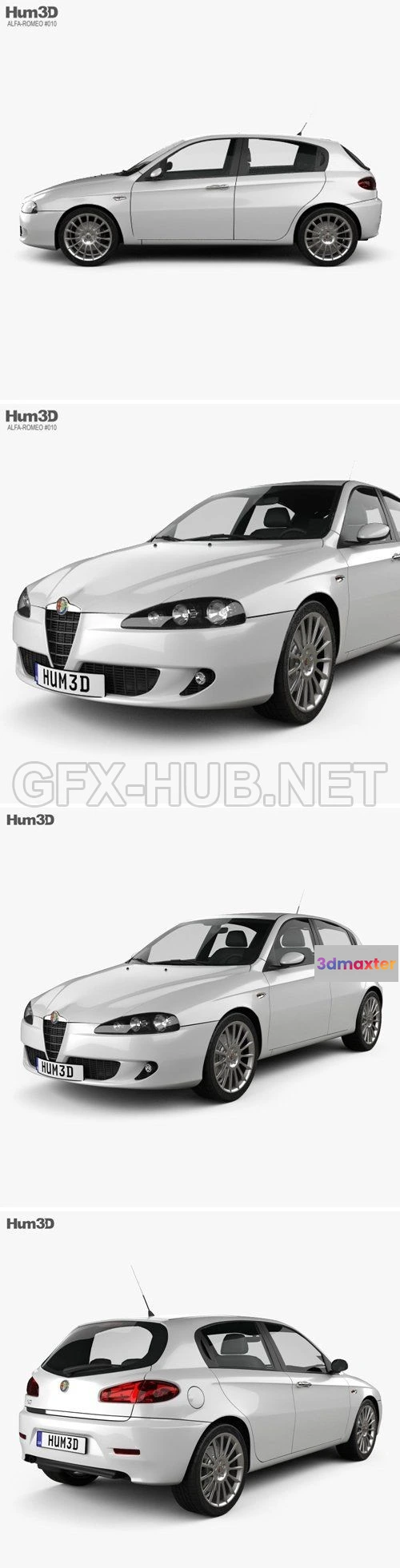 1206002 - CAR - Alfa Romeo 147 5-door 2009  3D Model