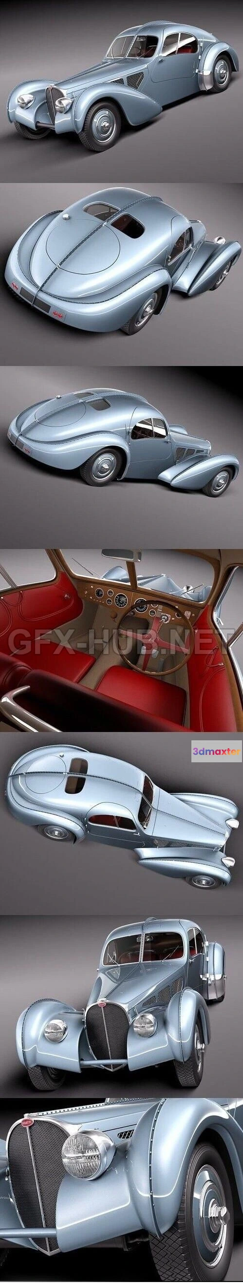 1206388 - CAR - Bugatti Type 57 Atlantic 1936  3D Model