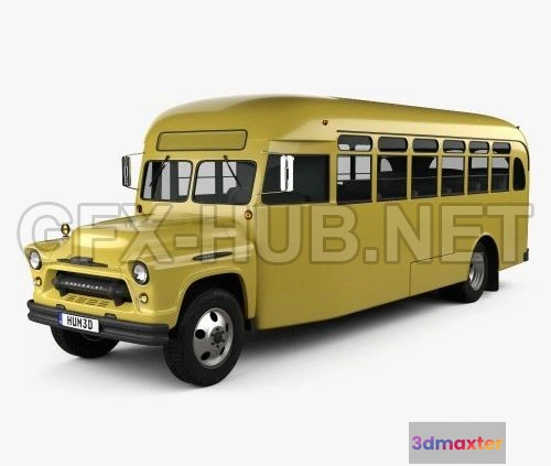 1206474 - CAR - Chevrolet 6700 School Bus 1955  3D Model