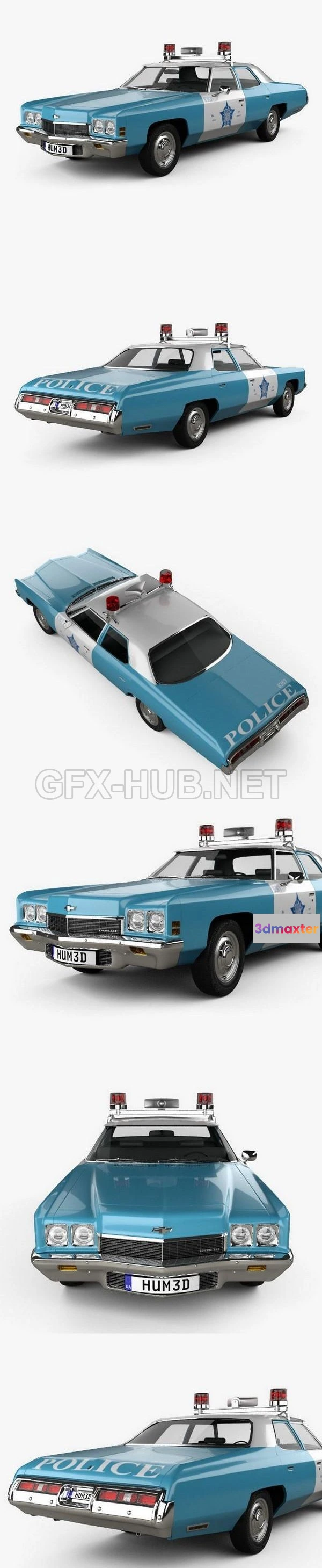 1206546 - CAR - Chevrolet Impala Police 1972  3D Model