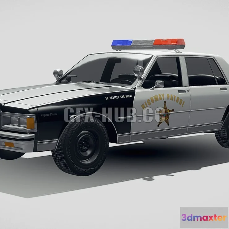 1206616 - CAR - Classic Police Car 1978 3D Model