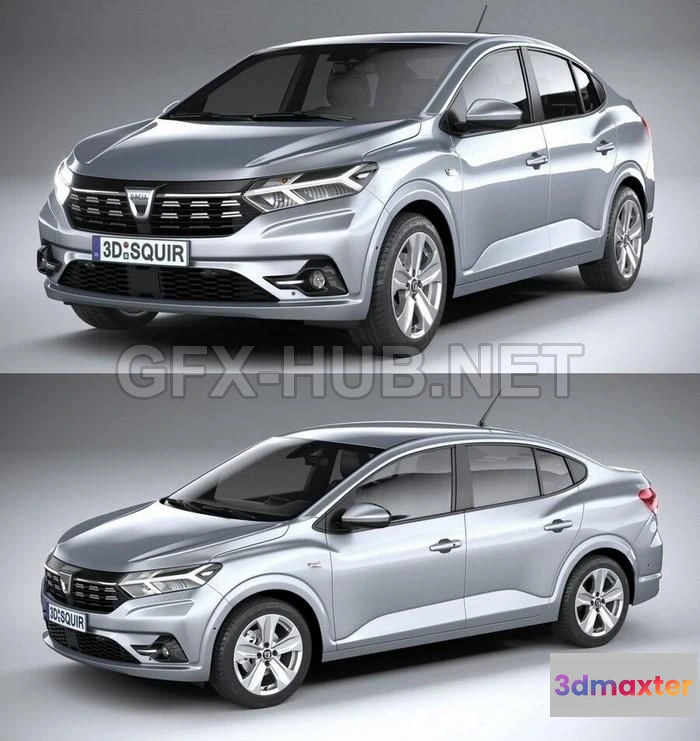1206636 - CAR - Dacia Logan 2021 3D Model