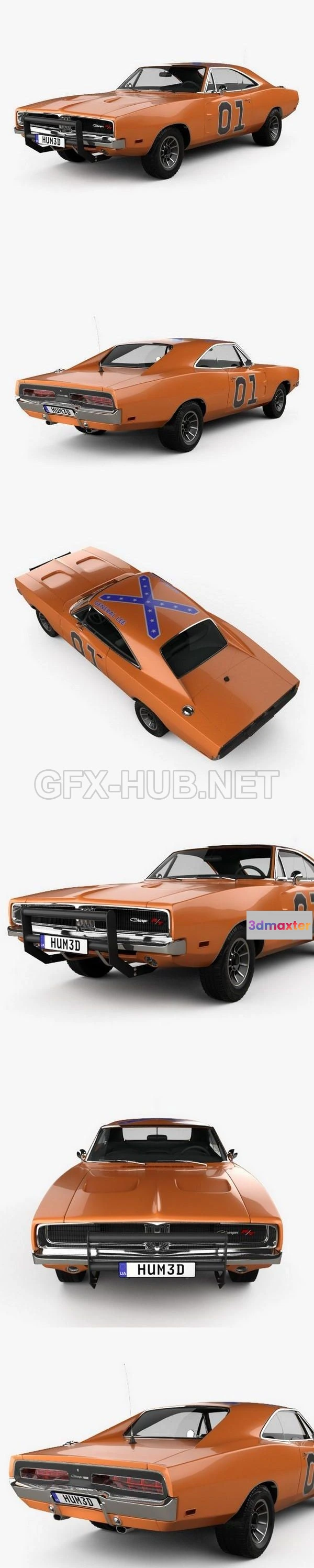 1206682 - CAR - Dodge Charger General Lee 1969  3D Model