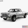 1206706 - CAR - Dodge Ram Club Cab 1991  3D Model