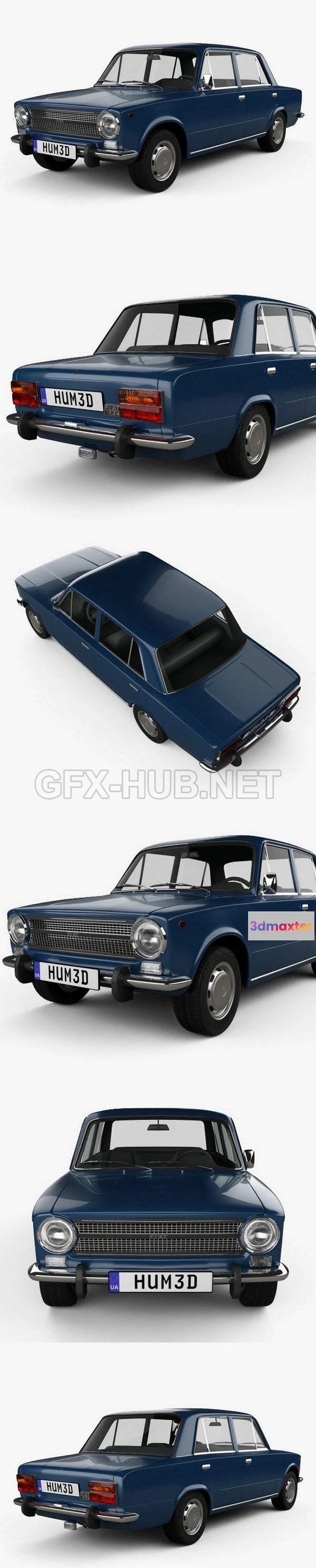 1206810 - CAR - Fiat 124 1972  3D Model
