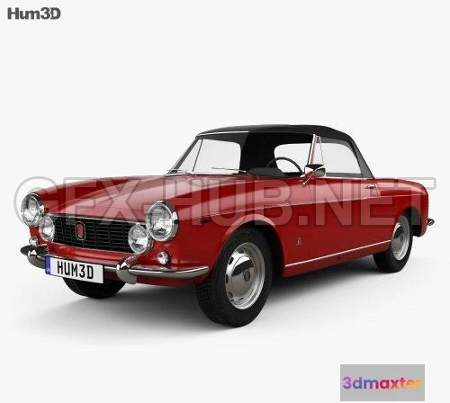 1206818 - CAR - Fiat 1600 S Cabriolet 1963  3D Model