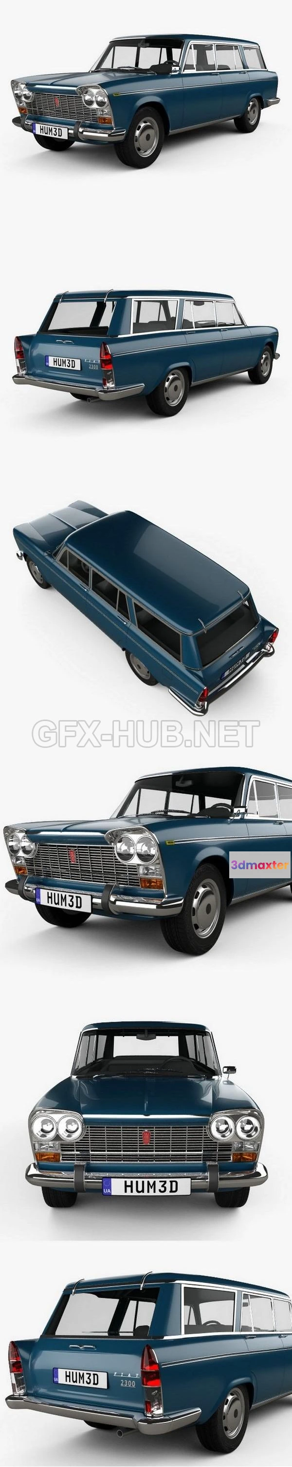 1206820 - CAR - Fiat 2300 Familiare 1963  3D Model