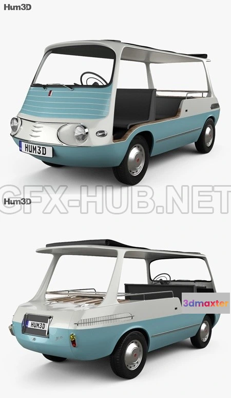 1206832 - CAR - Fiat 600 Multipla Marinella 1958  3D Model