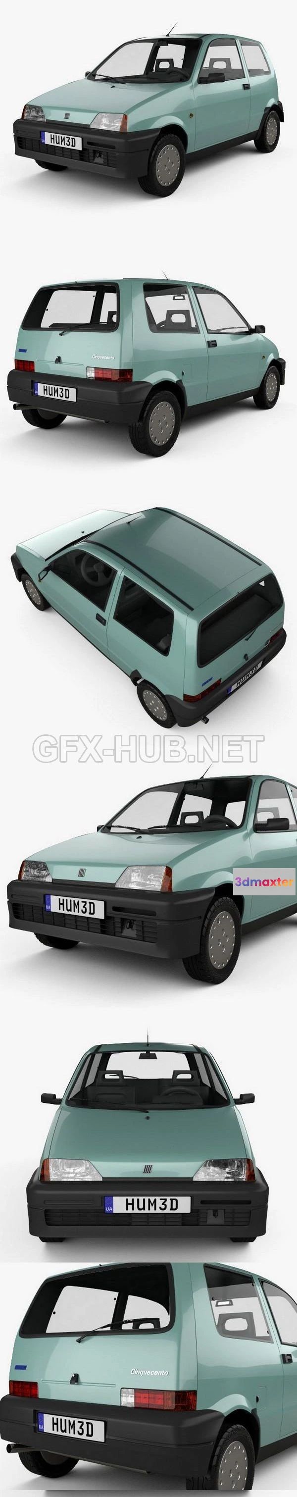1206840 - CAR - Fiat Cinquecento 1991  3D Model
