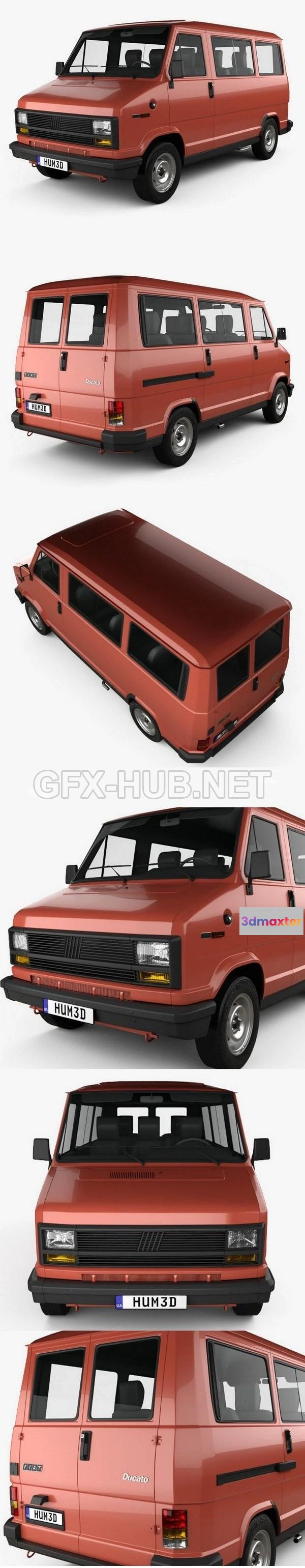 1206846 - CAR - Fiat Ducato Passenger Van 1981  3D Model