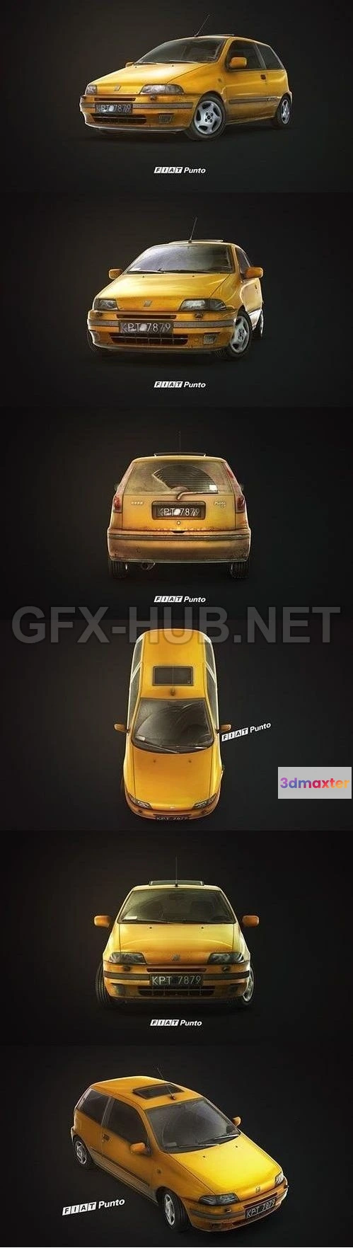 1206860 - CAR - FIAT Punto GT 1995  3D Model