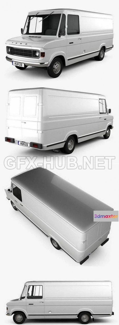 1206876 - CAR - Ford A-Series Panel Van 1973 3D Model