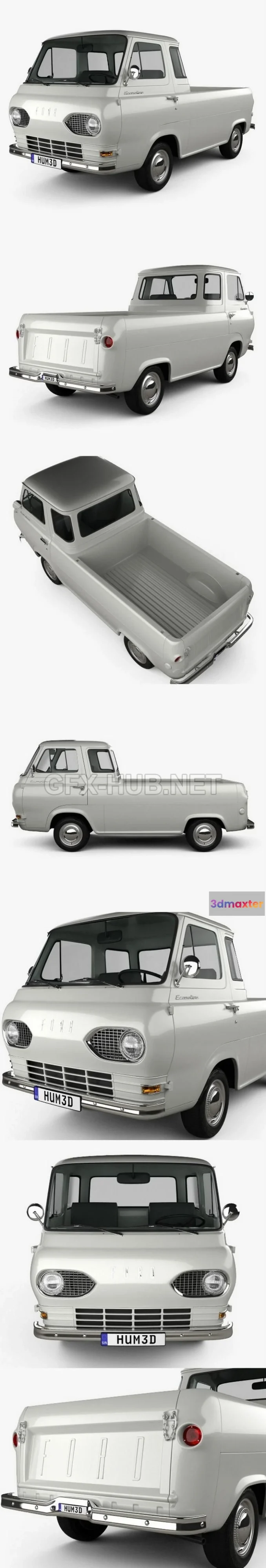 1206918 - CAR - Ford E-Series Econoline Pickup 1963 3D Model