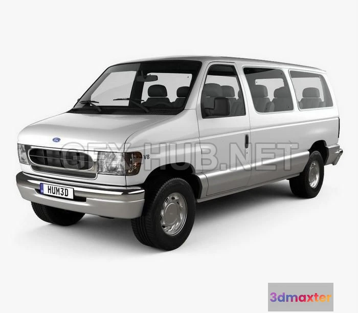 1206922 - CAR - Ford E-Series Passenger Van 1998 3D Model