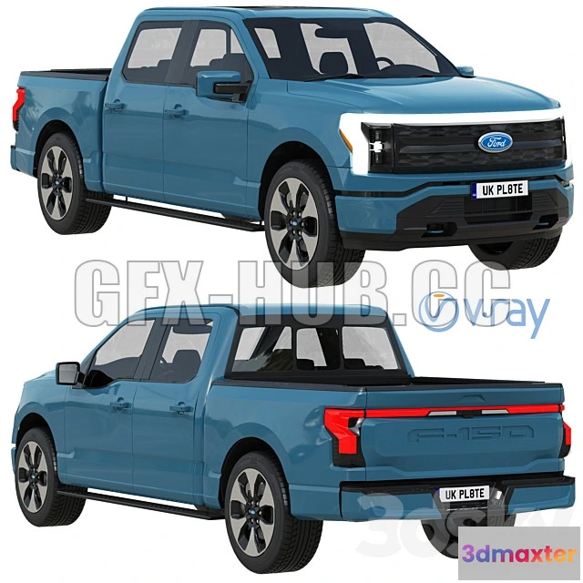 1206946 - CAR - Ford F-150 Lightning 2022 pickup 3D Model