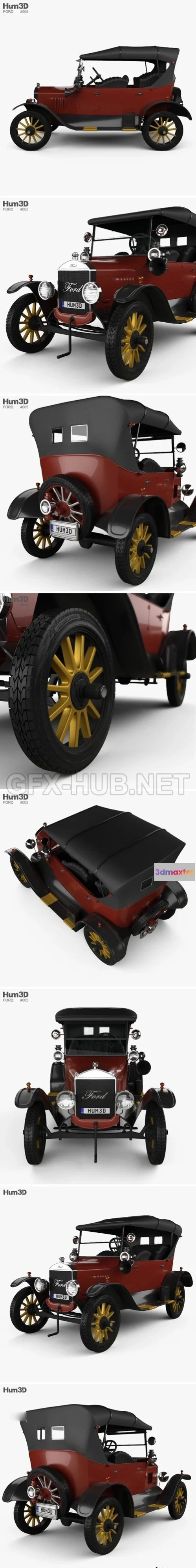 1207004 - CAR - Ford Model T 4door Tourer 1924  3D Model