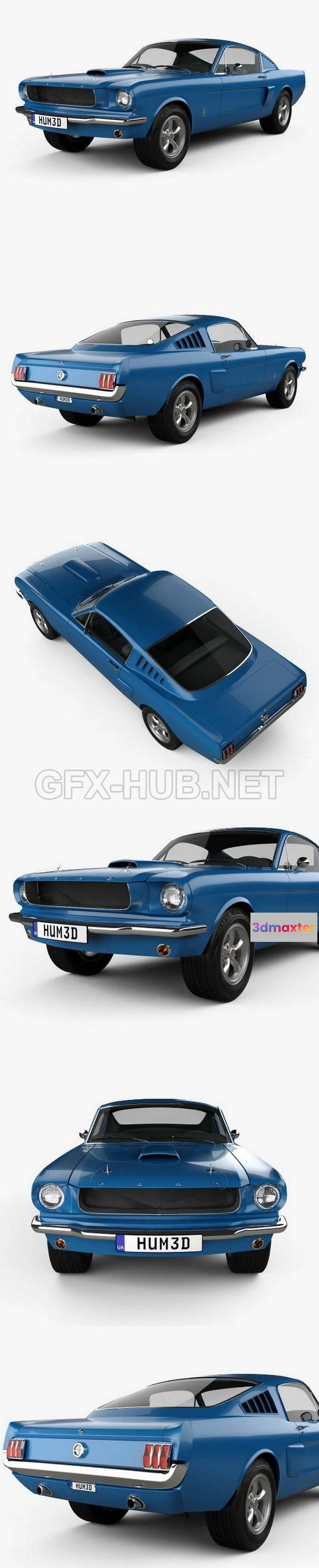 1207014 - CAR - Ford Mustang Fastback 1965  3D Model