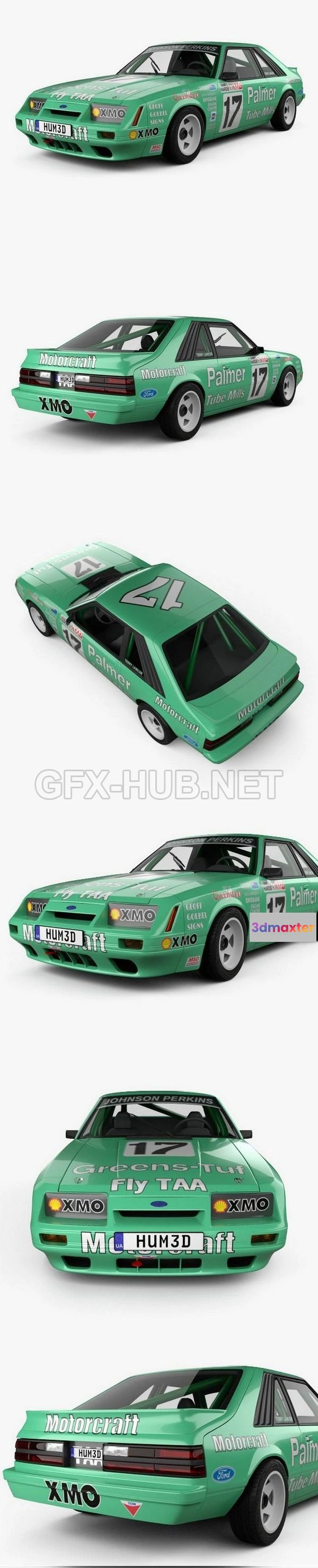 1207020 - CAR - Ford Mustang GT Group A 1983  3D Model