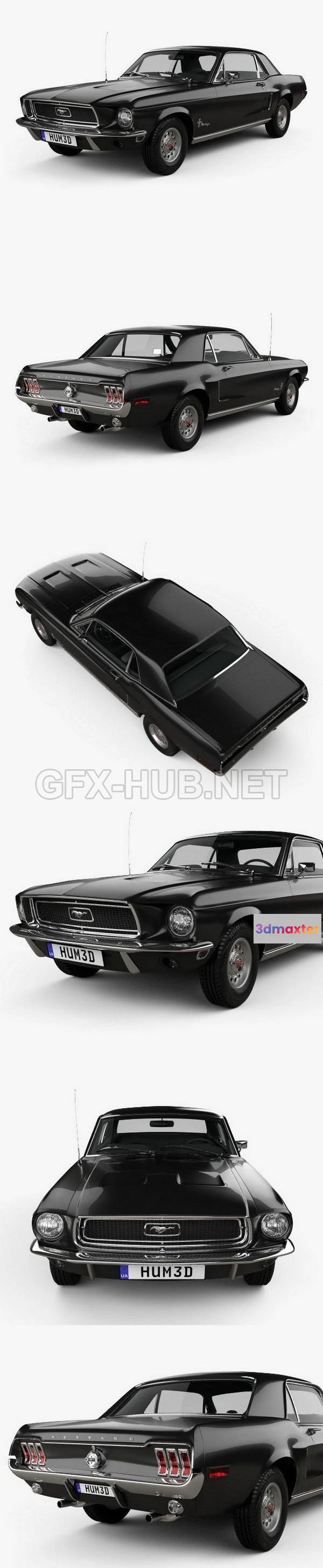 1207024 - CAR - Ford Mustang Hardtop 1968  3D Model