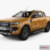 1207044 - CAR - Ford Ranger Double Cab Wildtrak with HQ interior 2016  3D Model