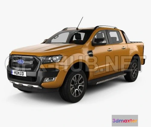 1207044 - CAR - Ford Ranger Double Cab Wildtrak with HQ interior 2016  3D Model