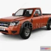1207046 - CAR - Ford Ranger Regular Cab 2009 3D Model