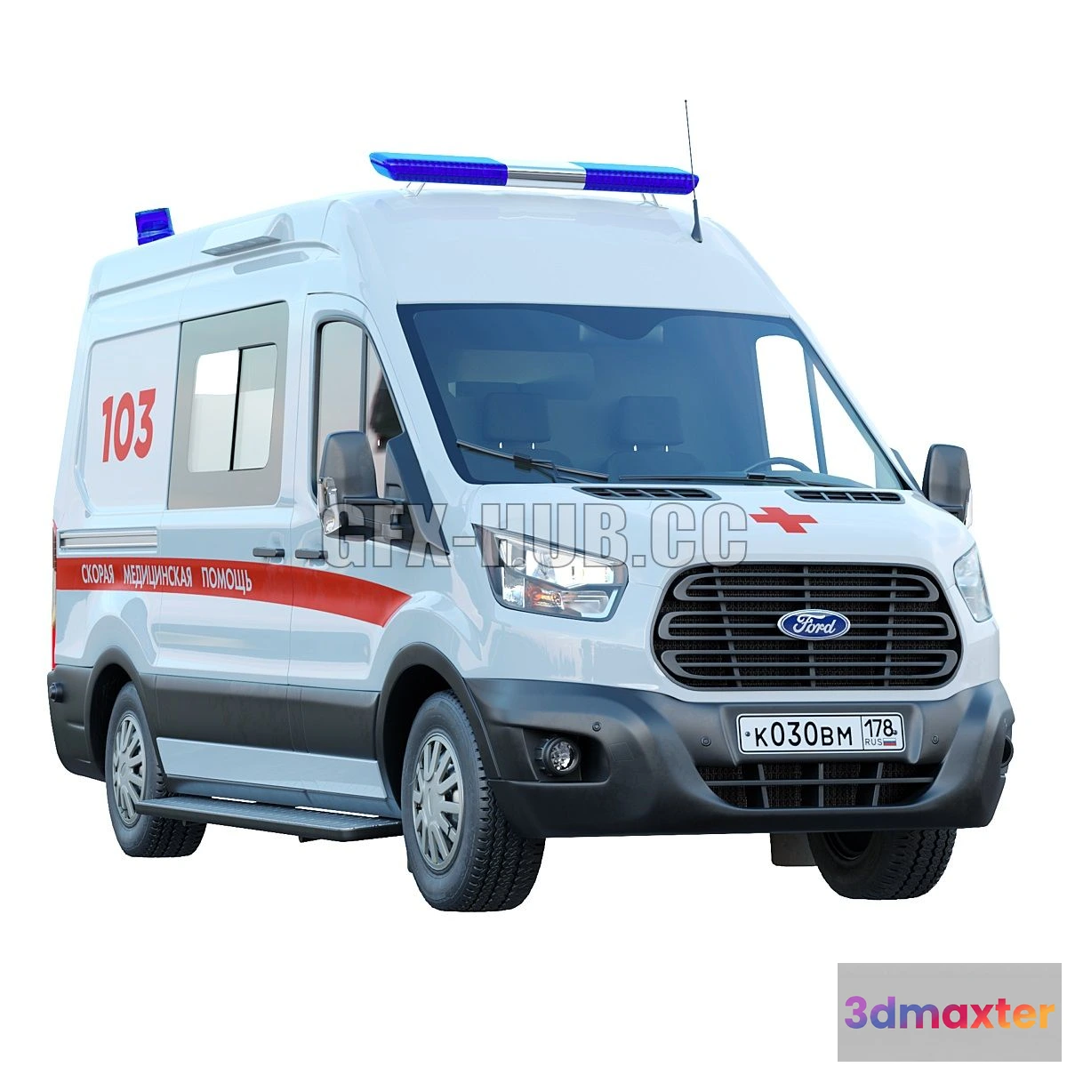1207072 - CAR - Ford Transit Emergency Medicine 3D Model