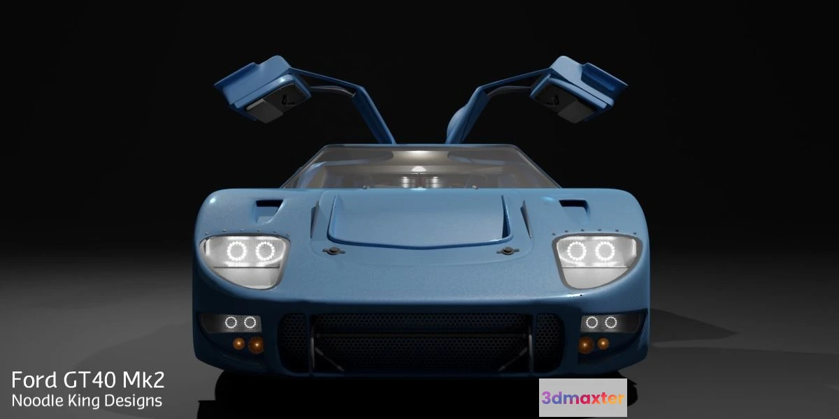 1207132 - CAR - GT40 with Full Interior and Engine 3D Model