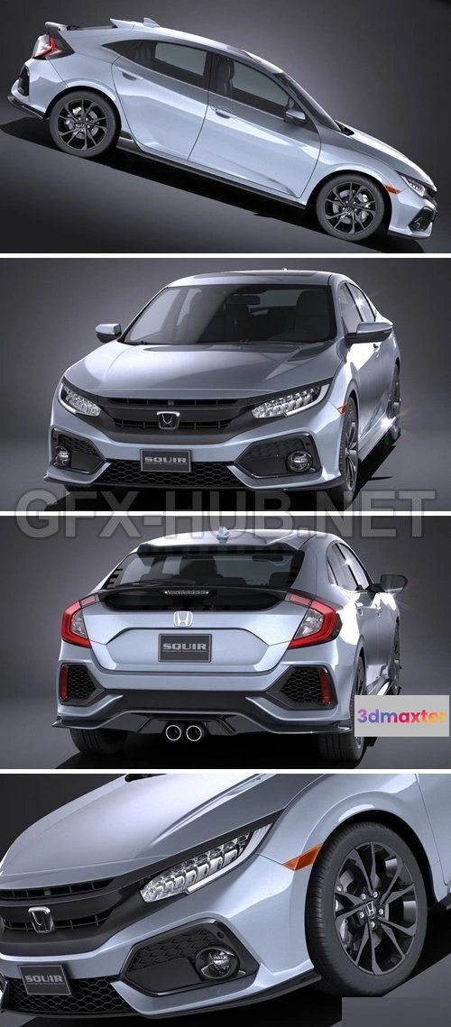 1207226 - CAR - Honda Civic Hatchback 2017  3D Model