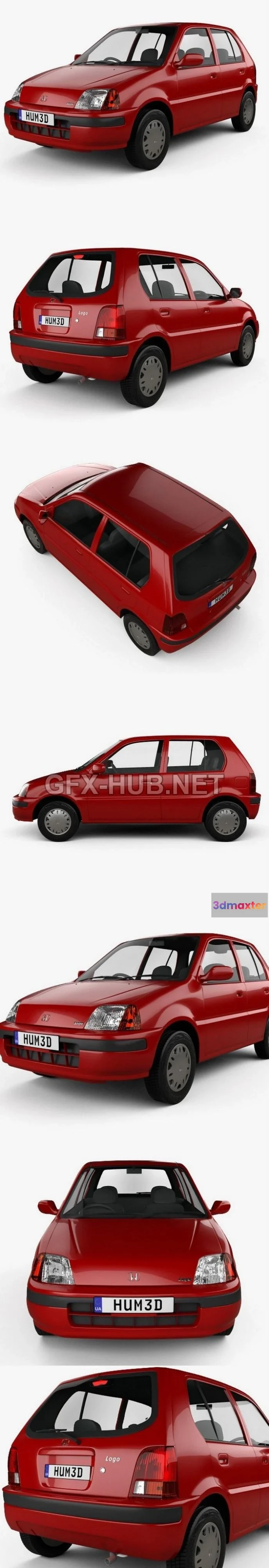 1207254 - CAR - Honda Logo (GA3) 5-door 1996  3D Model