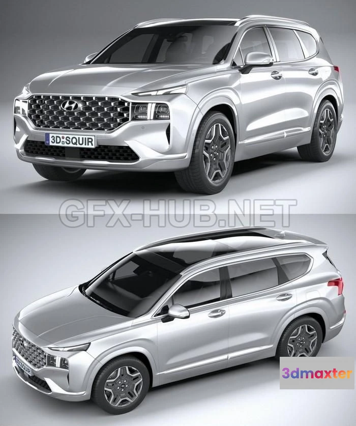 1207342 - CAR - Hyundai SantaFe 2021 3D Model