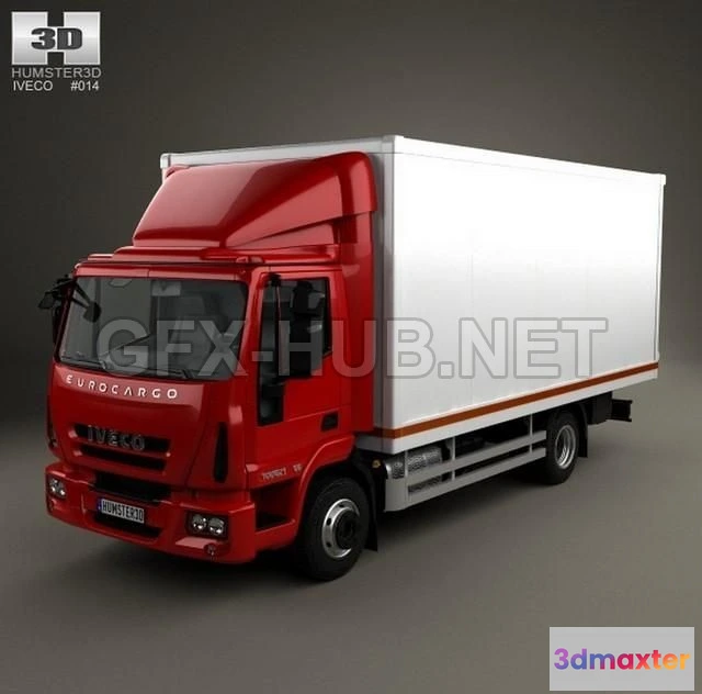 1207378 - CAR - Iveco EuroCargo Box Truck 2013 3D Model