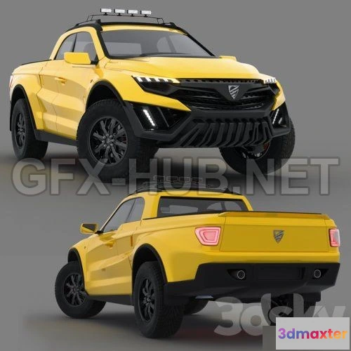 1207400 - CAR - Jamix Ford Raptor pickup truck 3D Model