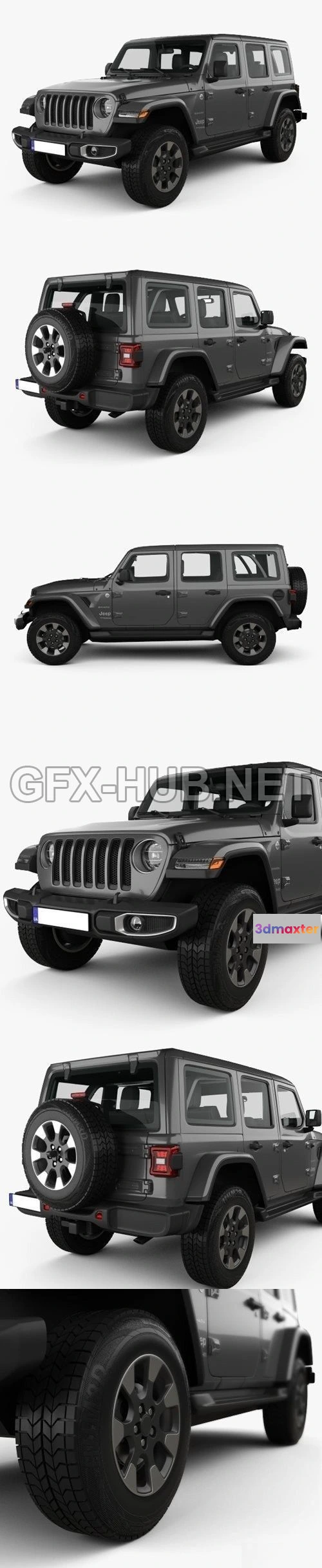 1207426 - CAR - Jeep Wrangler Unlimited Sahara 2018 3D Model