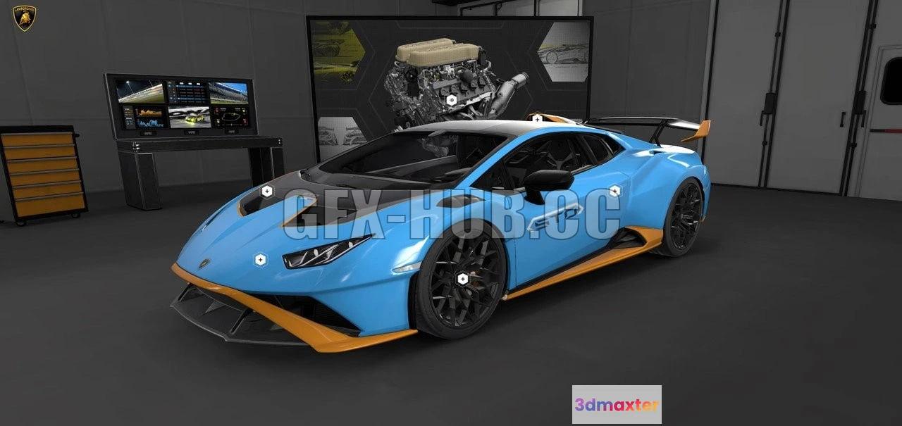 1207498 - CAR - Lamborghini Huracan STO 2020 3D Model