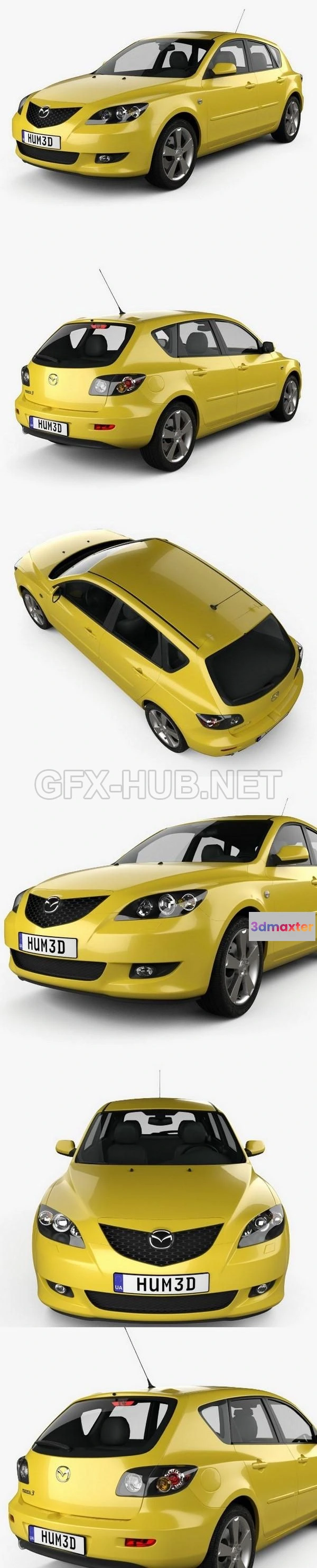 1207690 - CAR - Mazda 3 hatchback 2003  3D Model