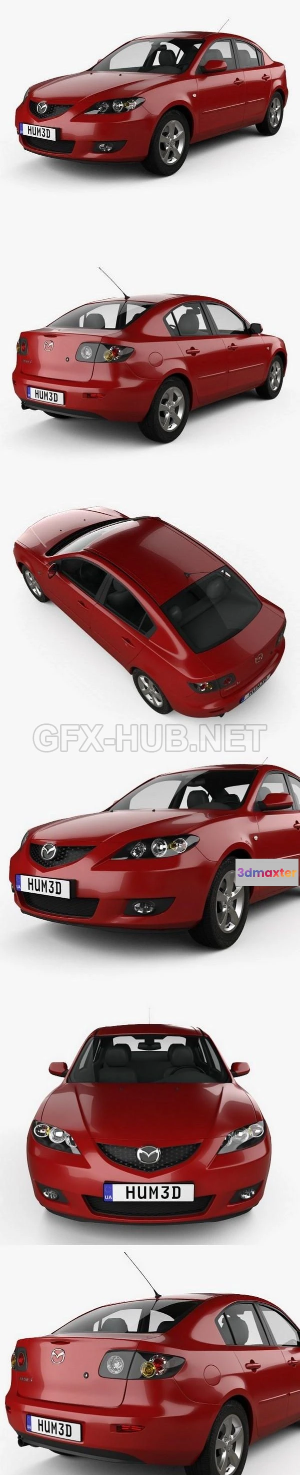 1207694 - CAR - Mazda 3 sedan 2003  3D Model