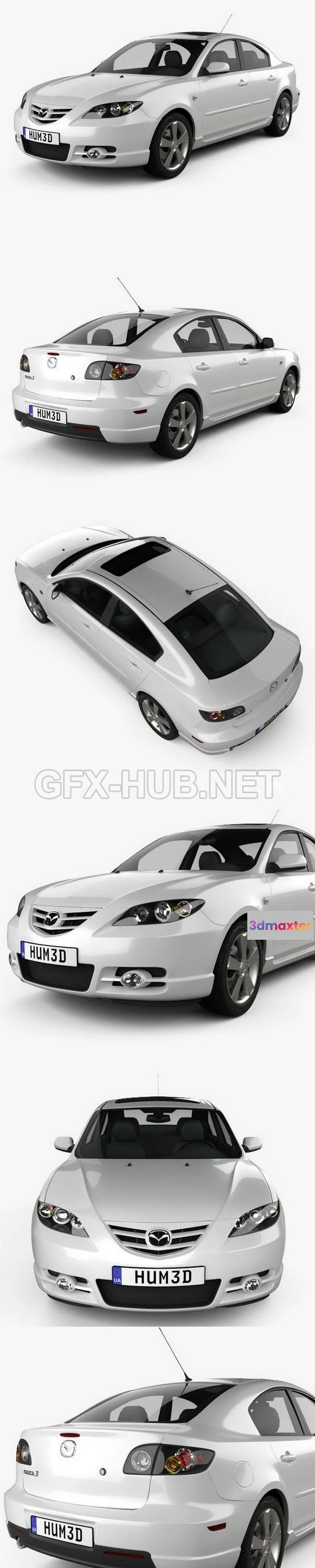1207696 - CAR - Mazda 3 sedan S 2005  3D Model