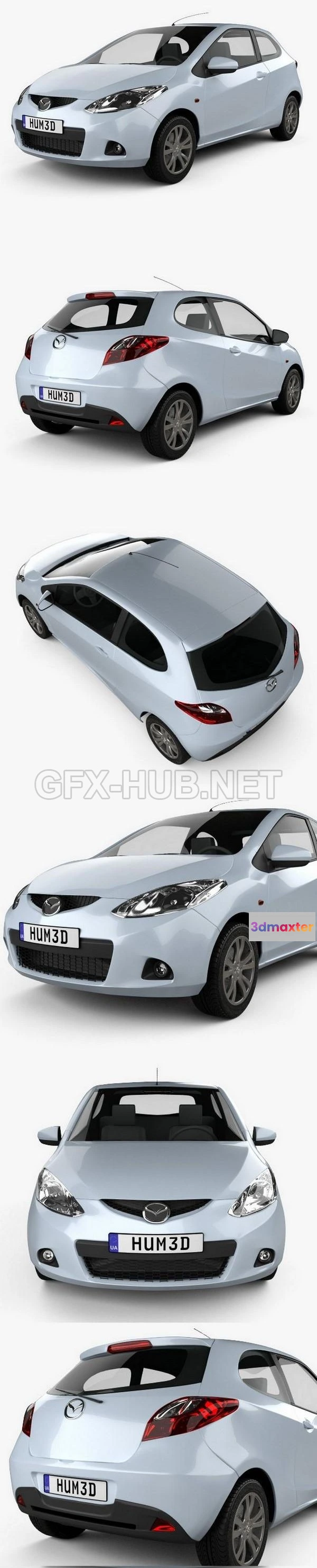 1207714 - CAR - Mazda Demio (Mazda2) 3-door 2010  3D Model