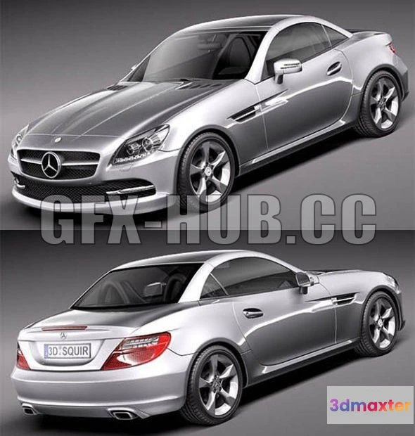 1207800 - CAR - Mercedes Benz SLK 2012 3D Model