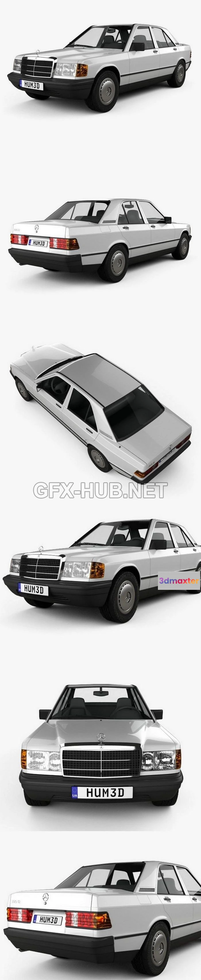 1207842 - CAR - Mercedes-Benz 190 (W201) 1982  3D Model