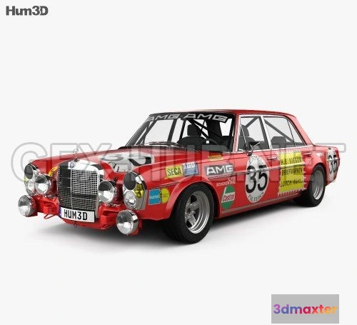 1207848 - CAR - Mercedes-Benz 300 SEL AMG Red Pig 1969  3D Model